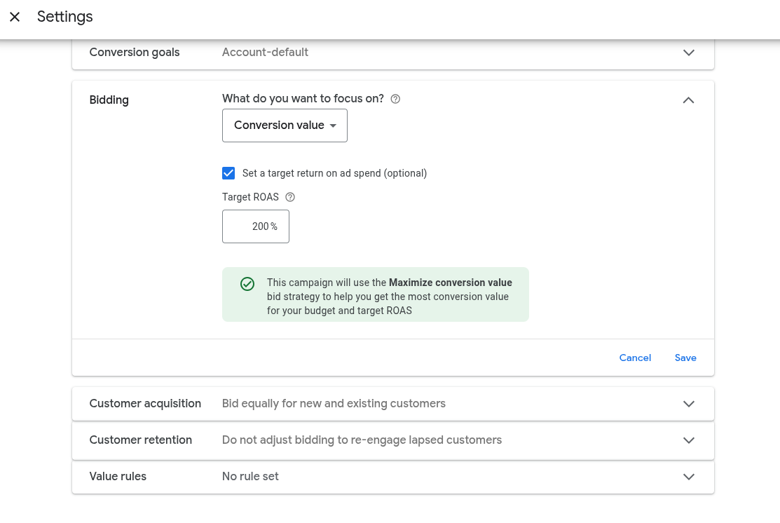 Target ROAS Bidding Strategy in Google Ads